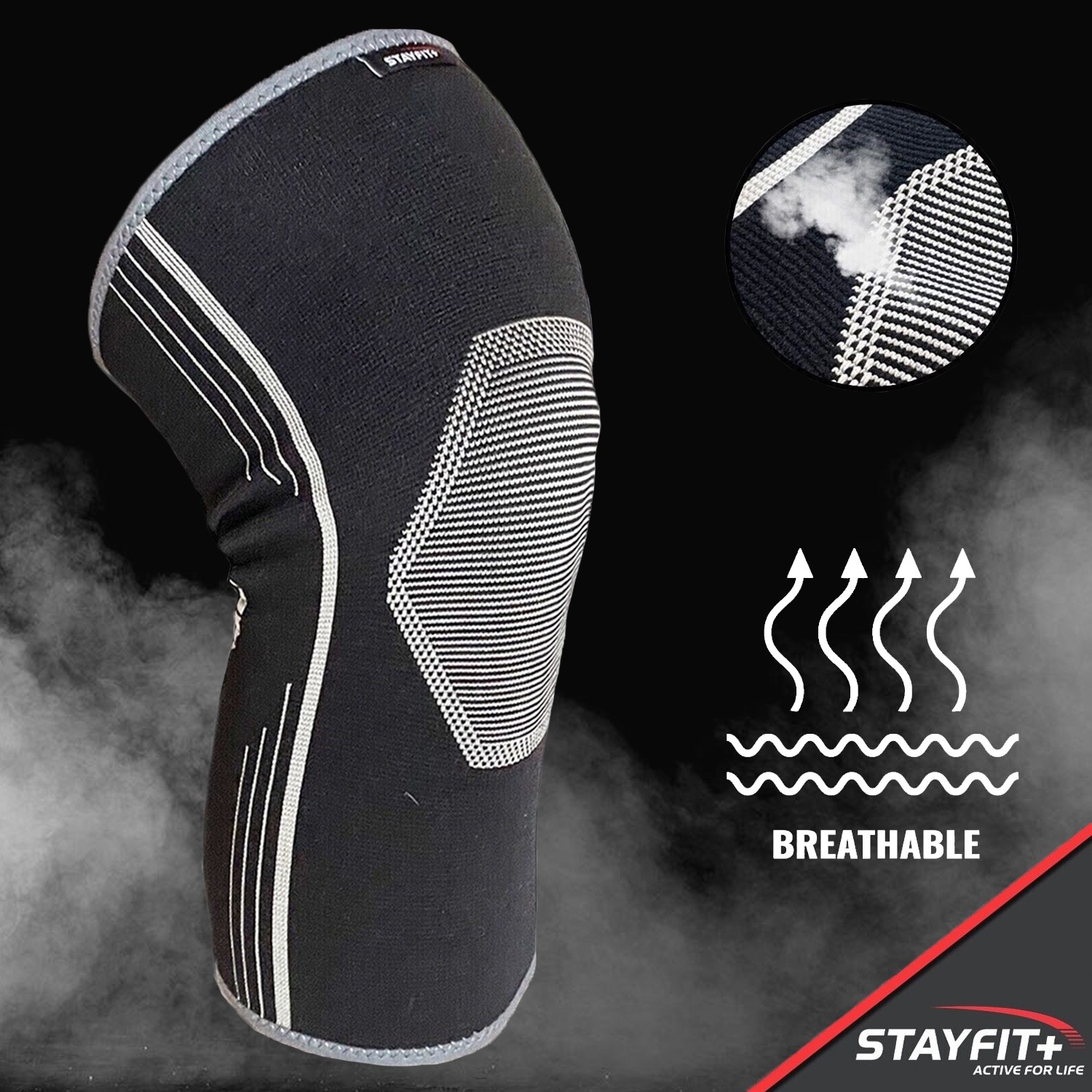Heating Knee Brace Support Compression Sleeve Leg Wrap Tendonitis Pain Relief