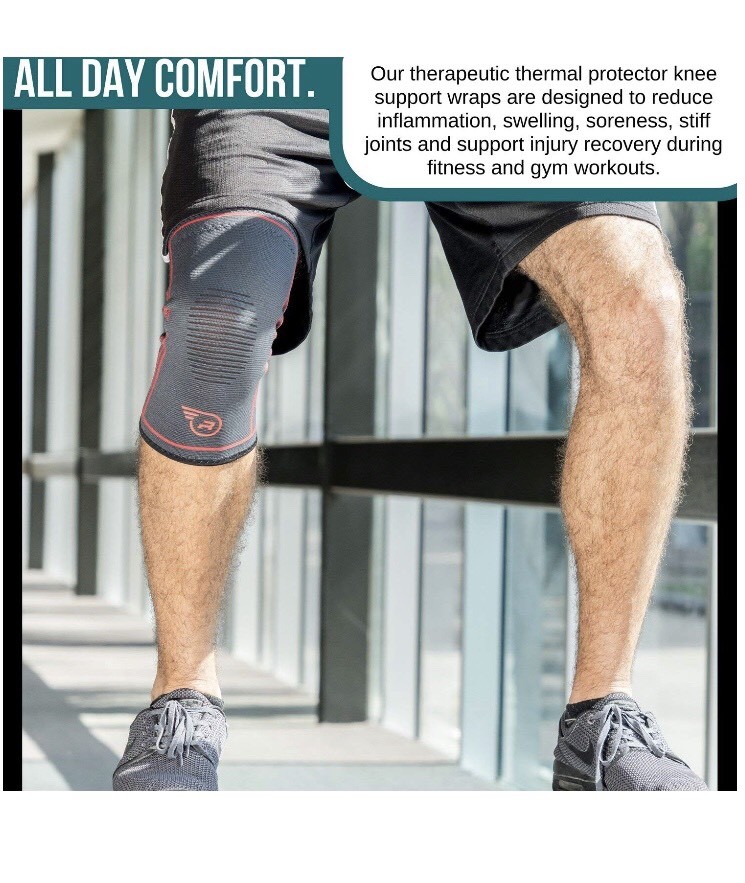 L Knee Compression Sleeve-Single Wrap Stabilizer Brace for Running,Weightlifting