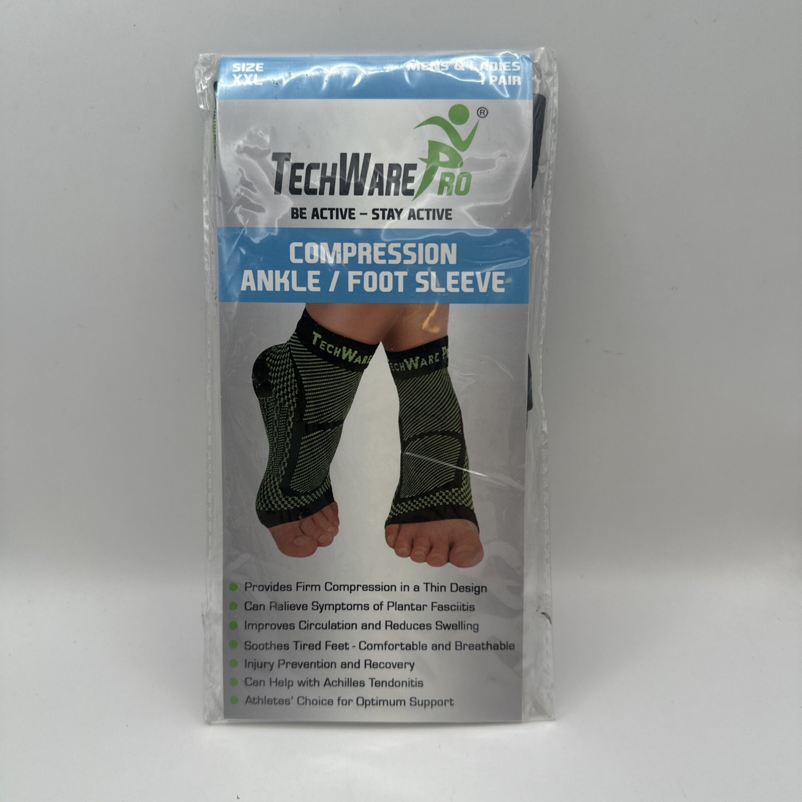 TechWare Pro Compression Ankle Foot Sleeve Size XXL Unisex