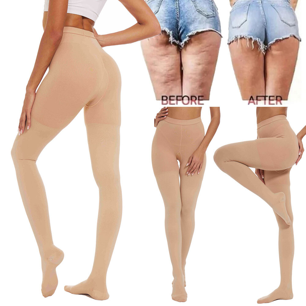 Graduated Compression Full Support Pantyhose 23-32 mmHg Medical Stockings Black