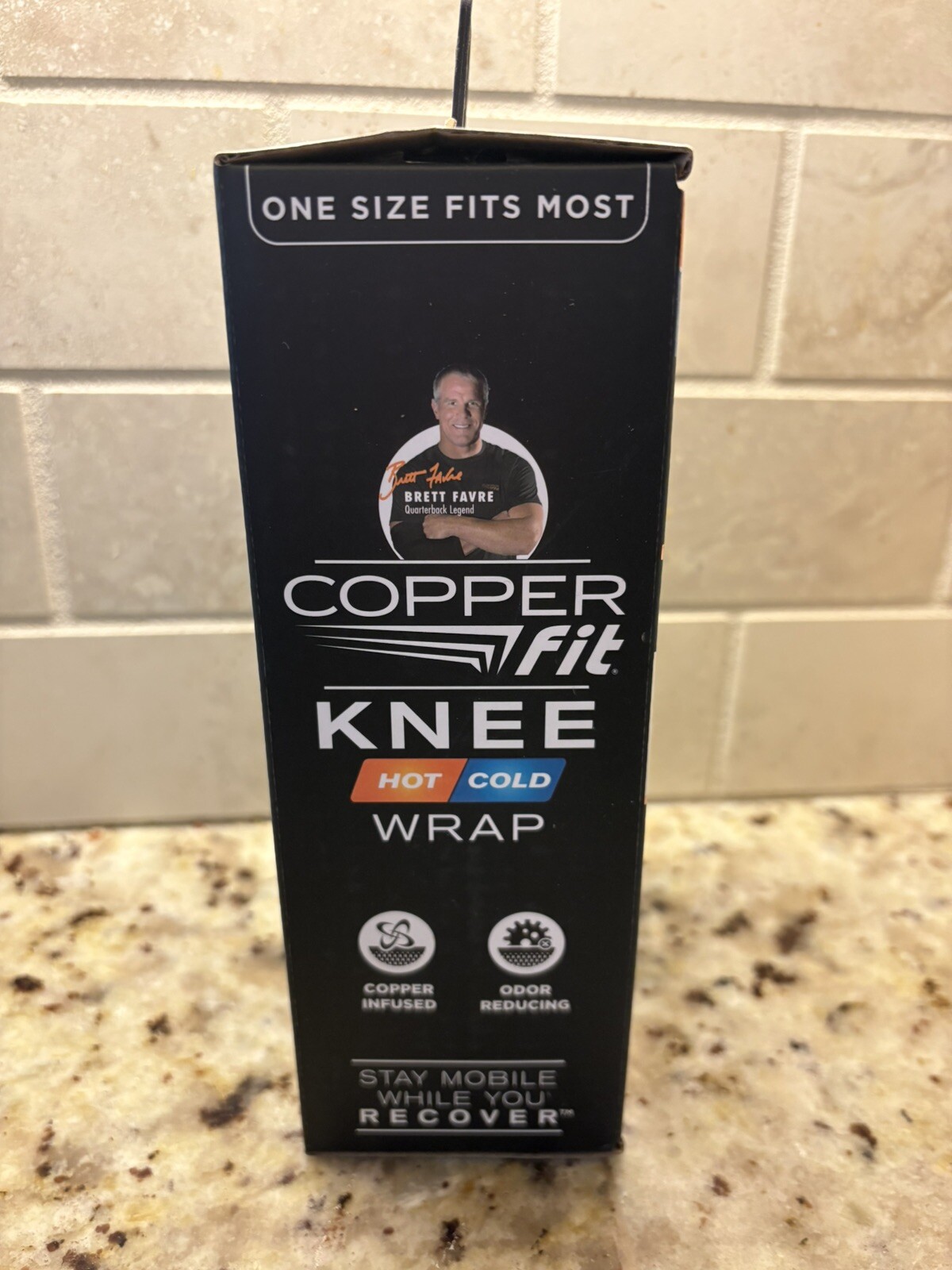 Copper Fit Rapid Relief, Adjustable Fit, Knee Wrap with Hot/Cold Gel Pack. 1 ct