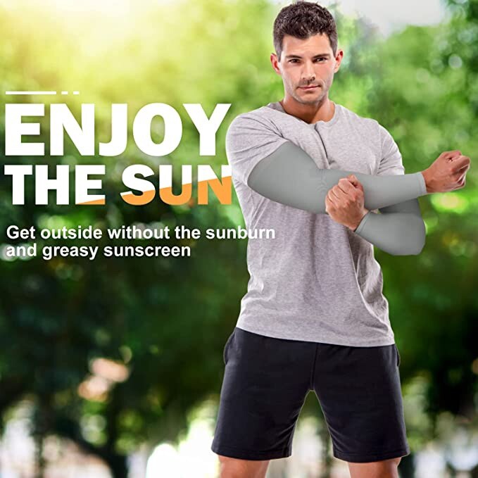 Compression Arm Sleeves Pair, UV Sun Protection Arm Sleeve, Cooling Arm Sleeve!