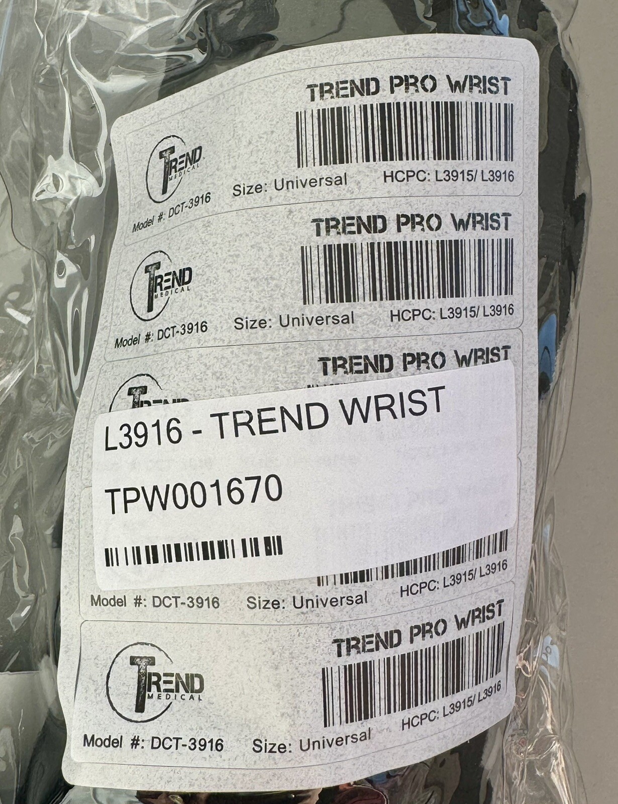 NEW! Trend Pro Wrist Brace. One Size-adjusts. Black. Carpel Tunnel. RA. Surgery.