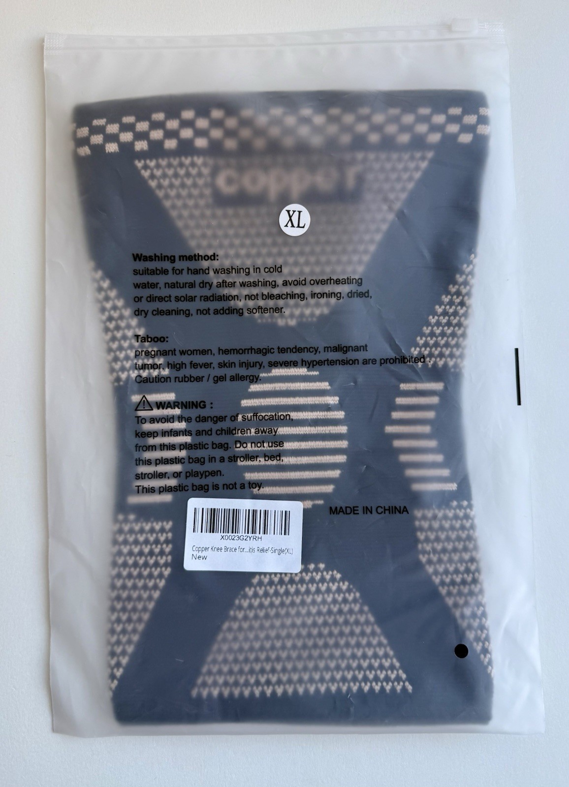 Copper Knee Brace Compression Sleeve – New in Package – XL Size