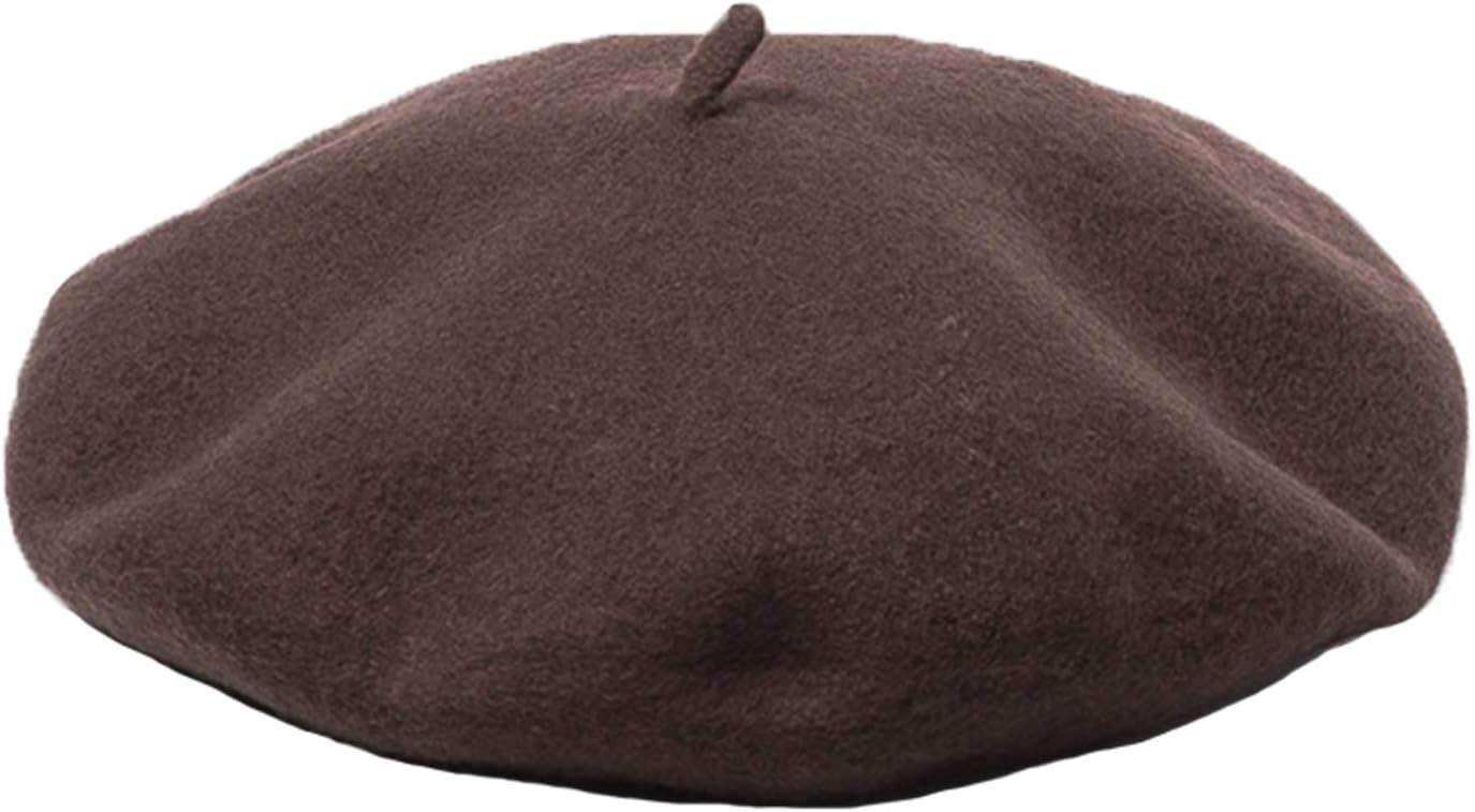 Men’s Unisex Adults Solid Color Wool Artist French Beret Hat