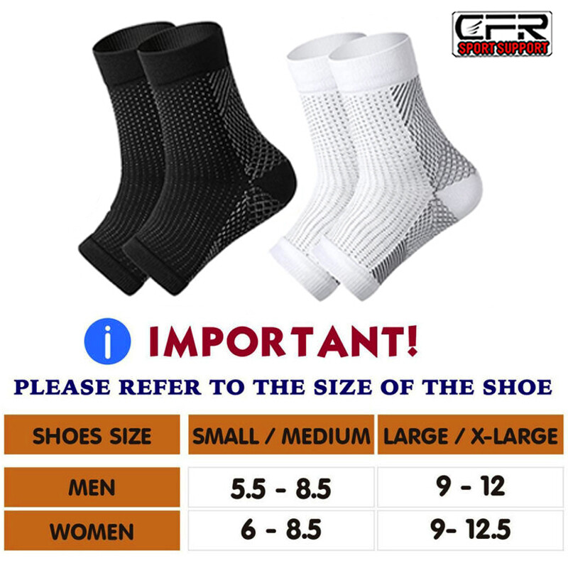 Compression Socks Ankle Support Heel Sleeve Open Toe Plantar Flat Feet Fascitis
