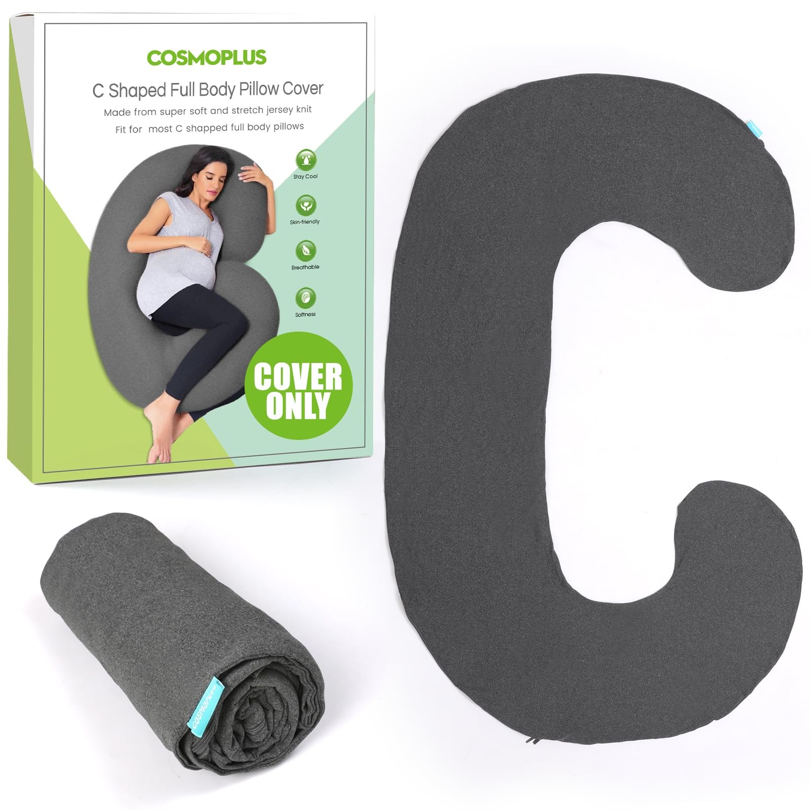𝐏𝐫𝐞𝐠𝐧𝐚𝐧𝐜𝐲 𝐏𝐢𝐥𝐥𝐨𝐰 𝐂𝐨𝐯𝐞𝐫 C Shaped Full Body Pillow Case 𝐂?…