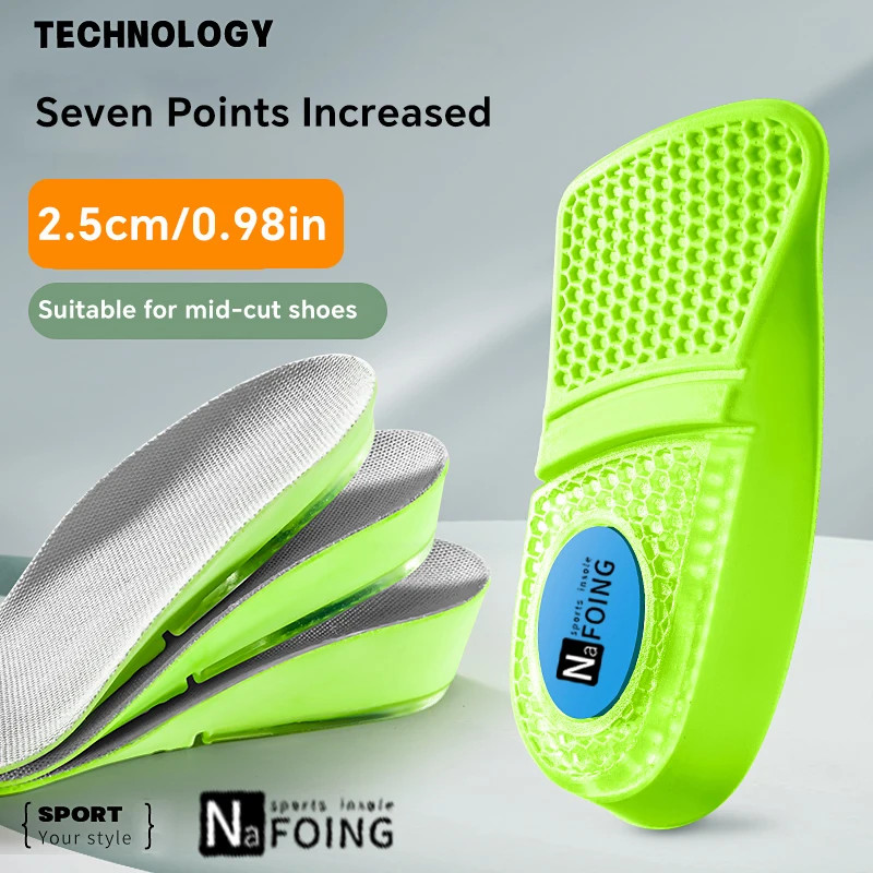 Memory Foam Height Increase Insoles for Men Women Shoes Flat Feet Arch Support O