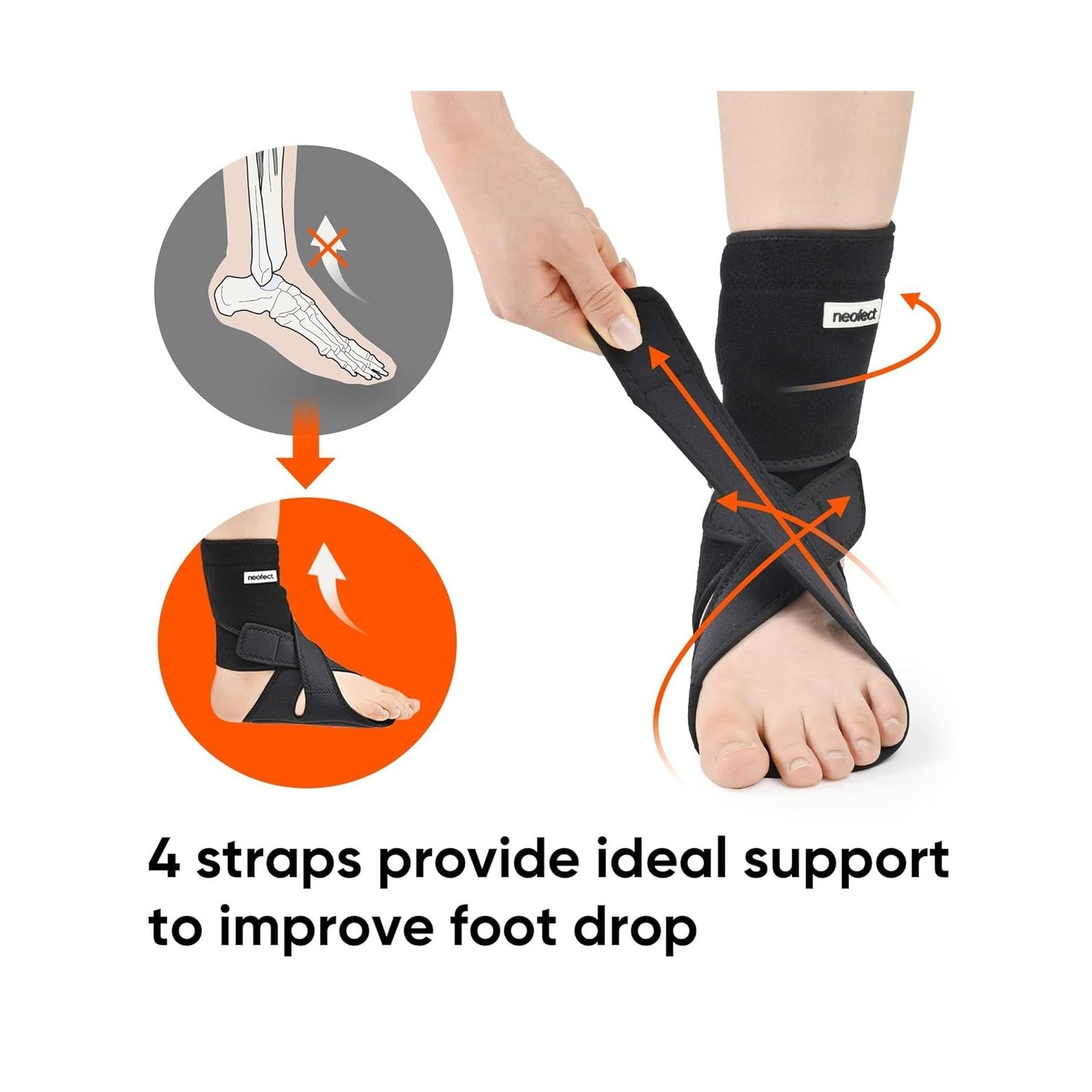 Drop Foot Brace – Adjustable AFO Ankle Brace for Walking & Stroke Recovery, B…
