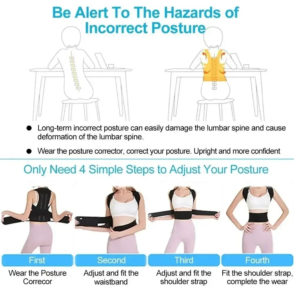 Scoliosis & Kyphosis Corrector Posture Brace for Men Women Student Adult