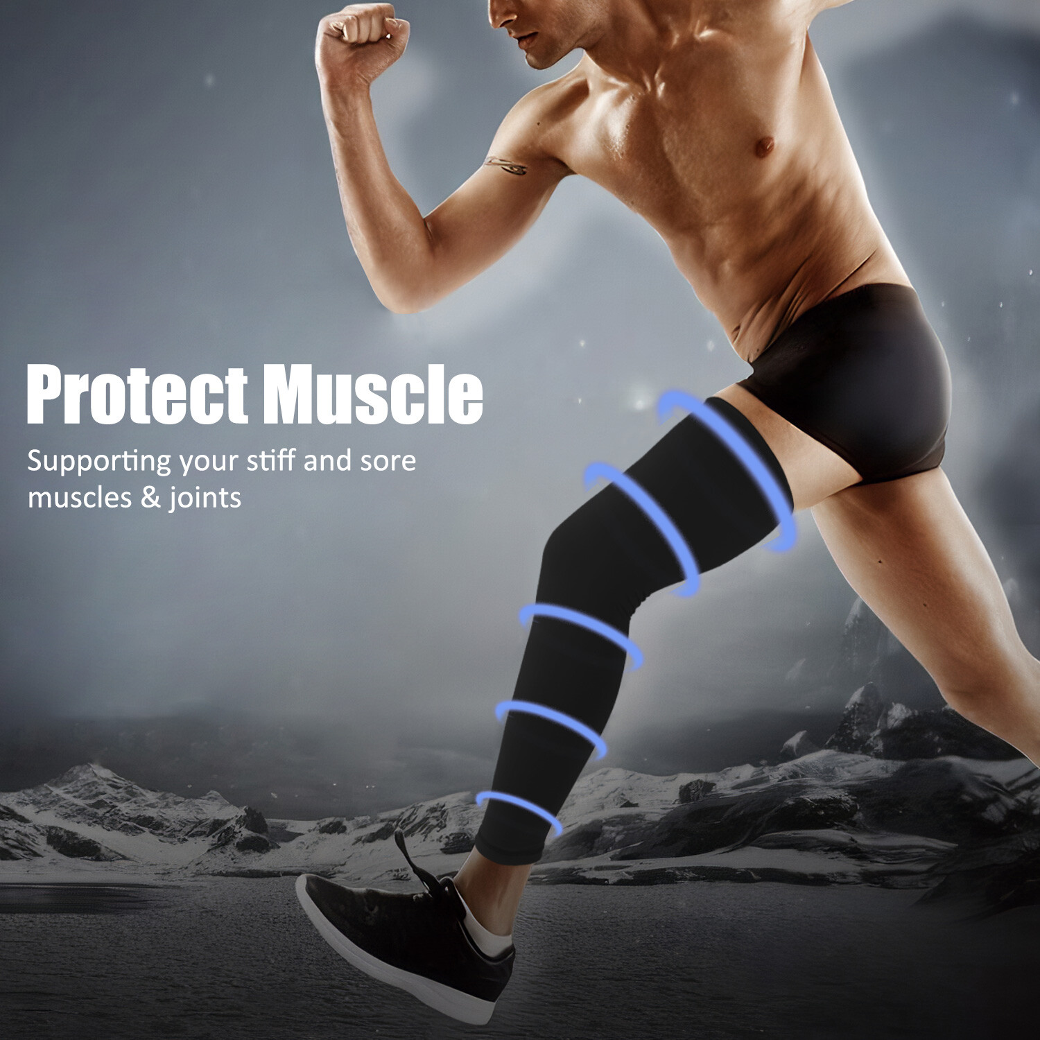 Compression Sleeve Socks Calf Support Leg Brace Thigh High Pain Relief Women Men