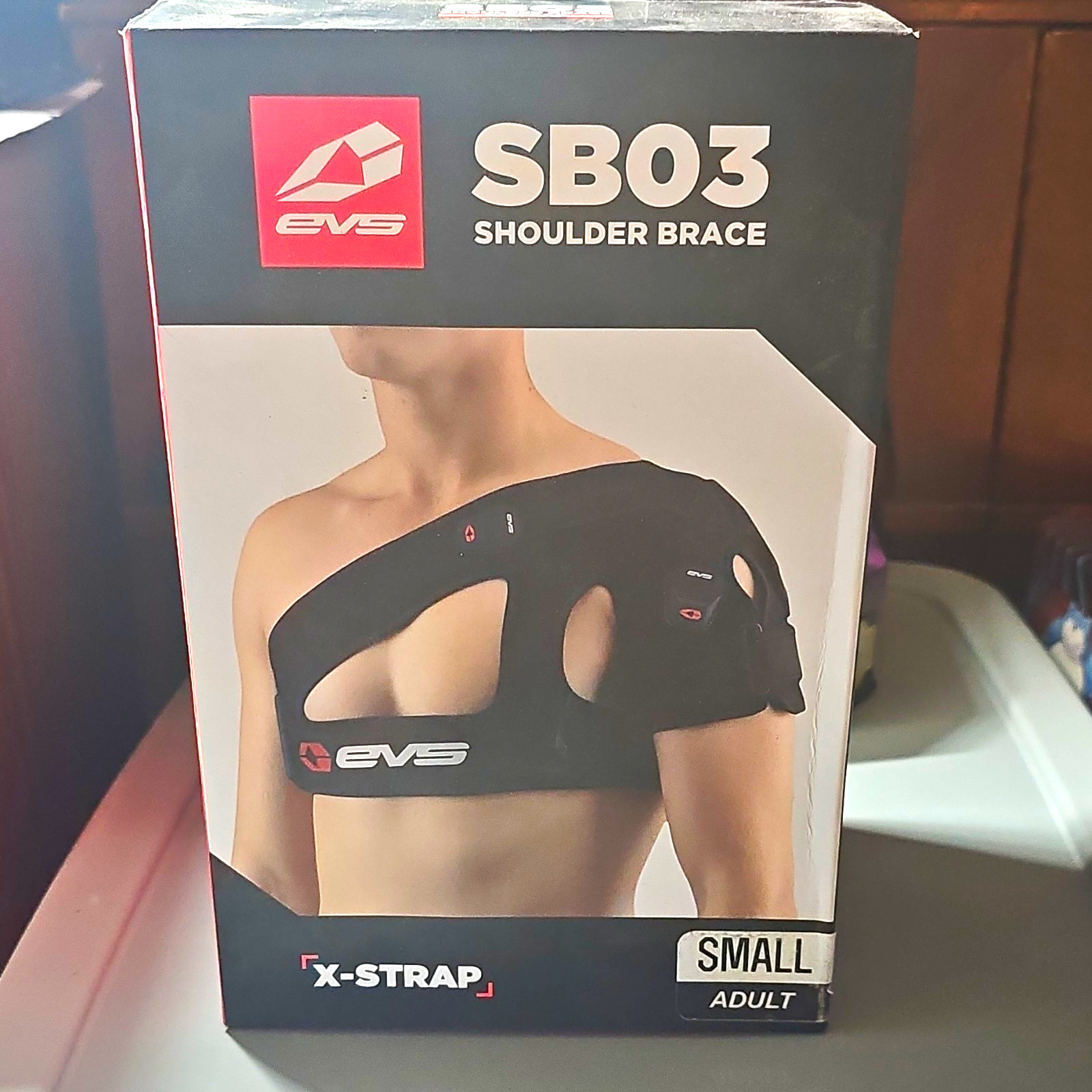 EVS SB03 X-Strap Shoulder Brace Small Adult Black Air Mesh Adj SB03BK-S