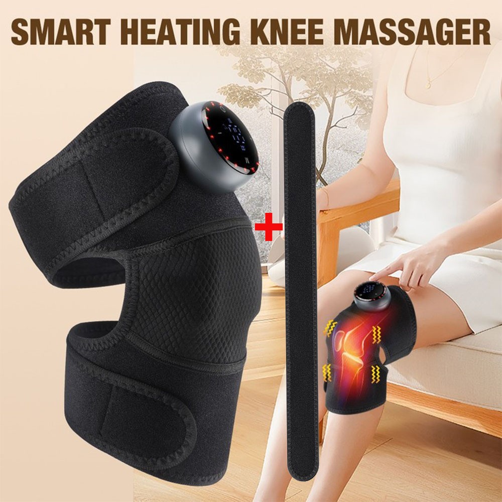 Cordless Heated Knee Massager with Vibration Heating Shoulder Brace Support Wrap