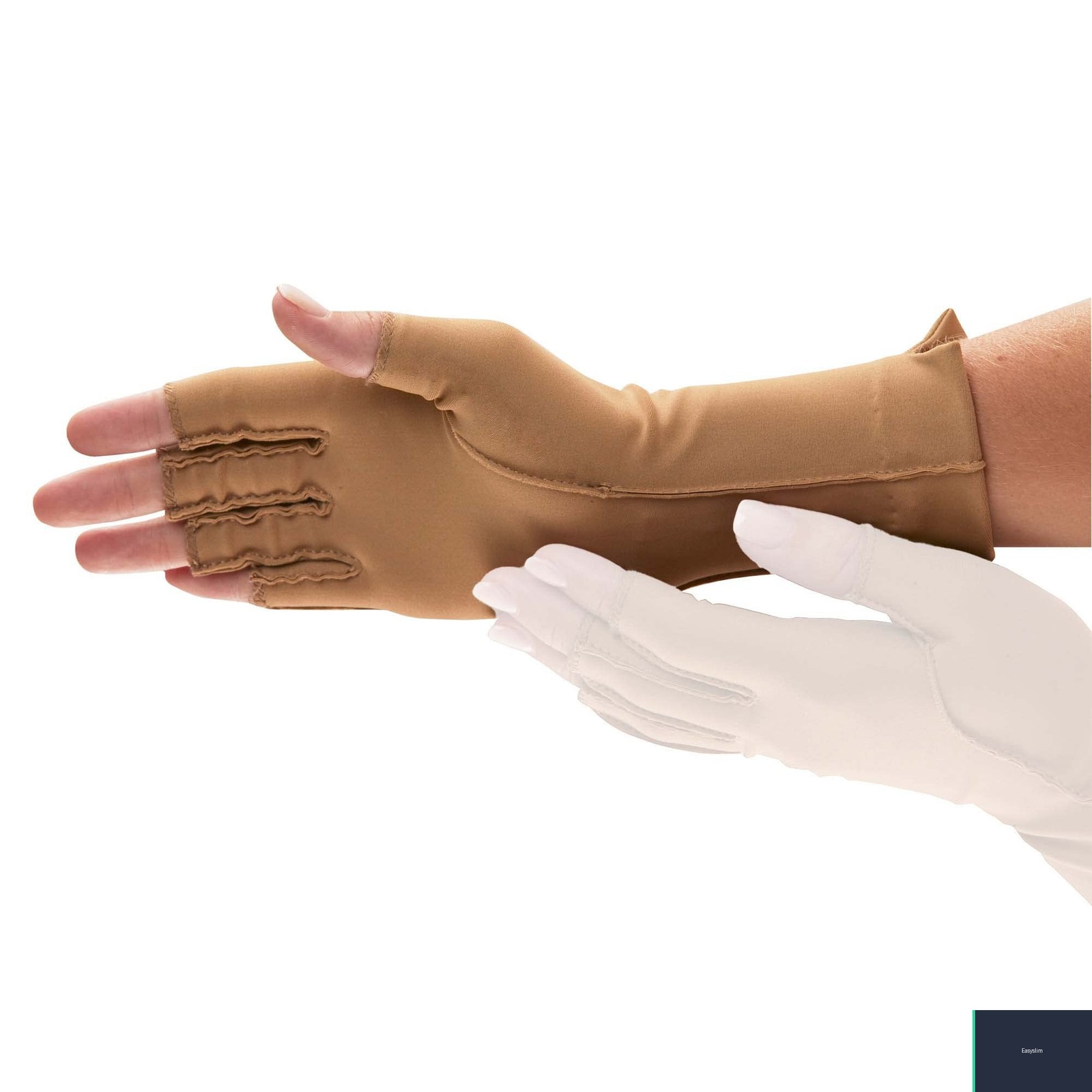 Therapeutic Compression Gloves Right Hand Large Open Finger Latex Free