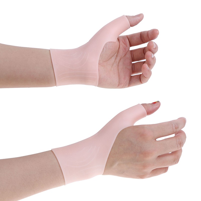 2PCS/1Pair Silicone Gel Wrist Thumb Support Gloves Arthritis Pressure Corre Jf