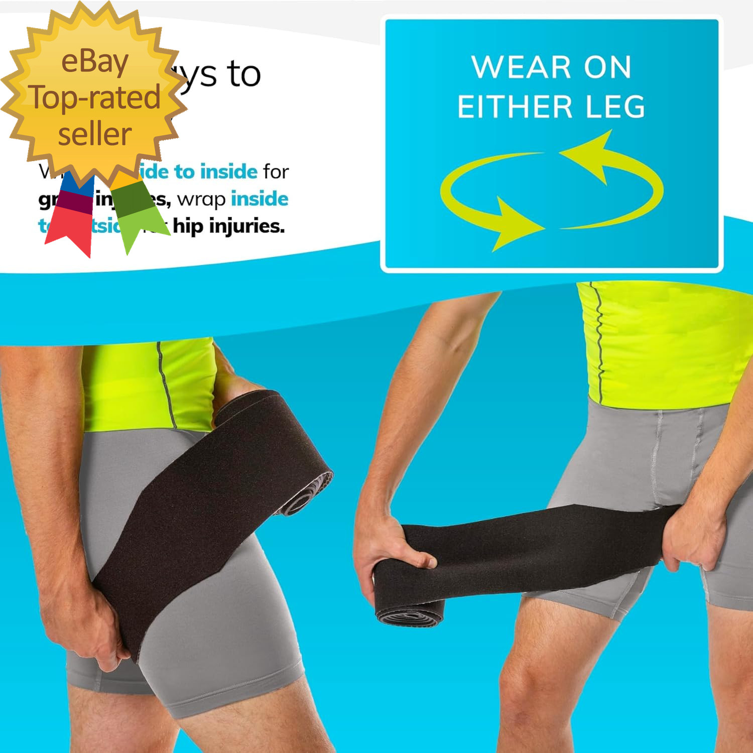 Hip Support Groin Brace Hamstring Compression Wrap for Sciatica Pain Relief Lab