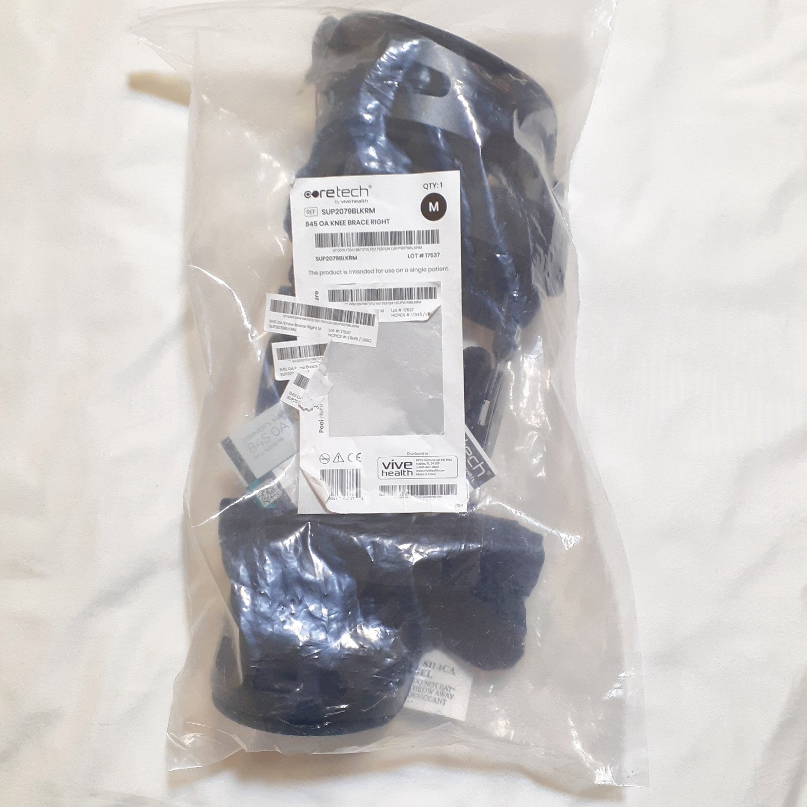 Vivehealth Coretech 845 OA Knee Brace Right Medium with Adjusters & Manual New