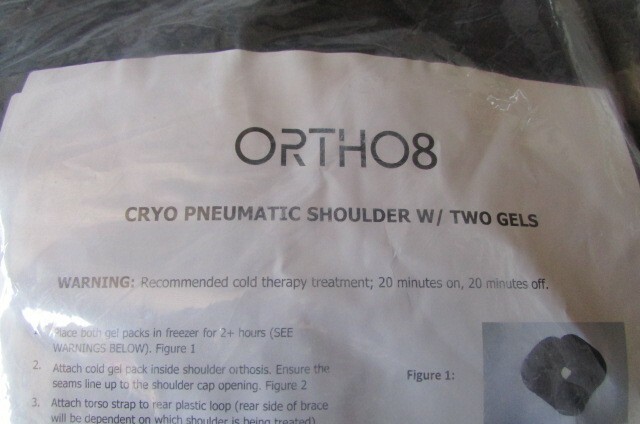 ORTHO8 CRYO PNEUMATIC SHOULDER BRACE W/ 2 GEL PACKS BK-9