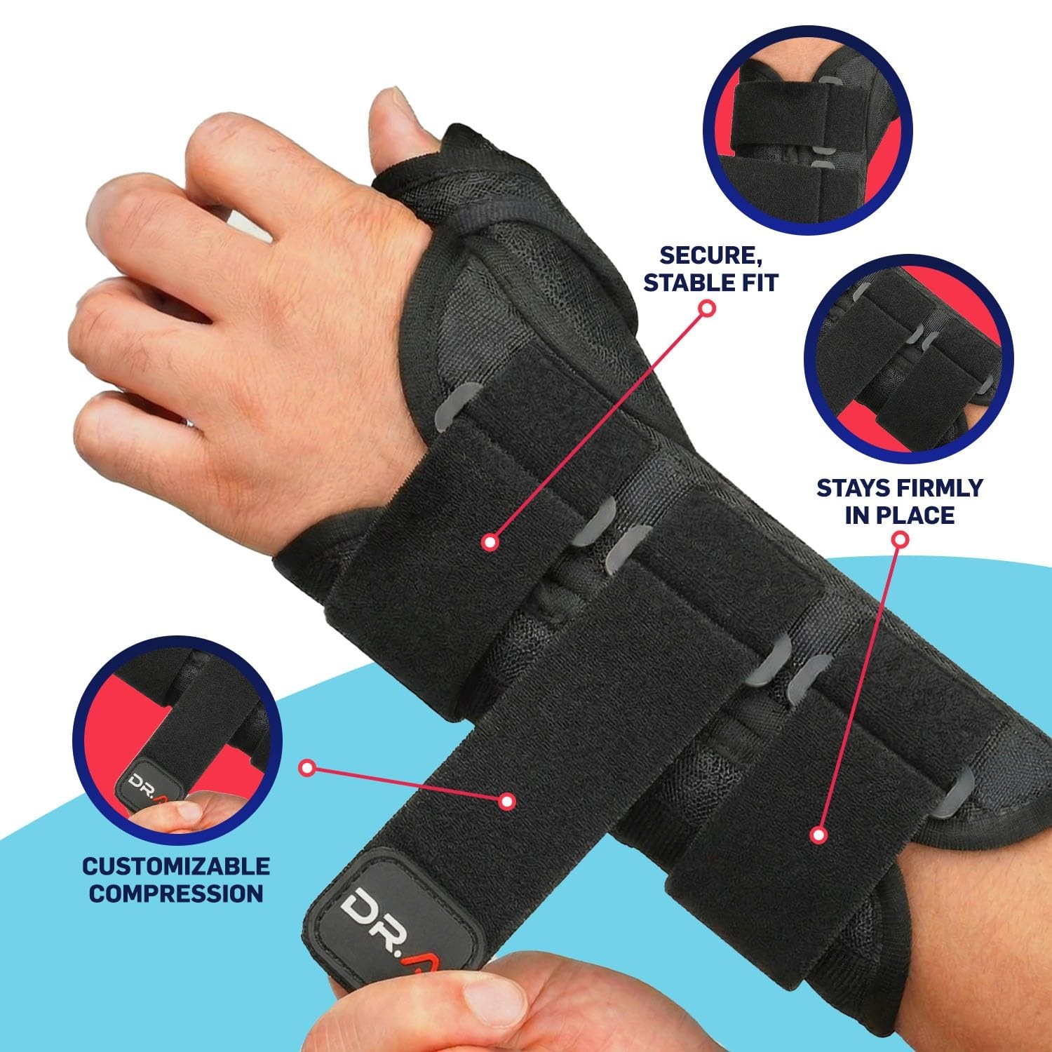 Dr. Arthritis Thumb & Wrist Support Brace & Handbook Size M/L Right Hand NEW