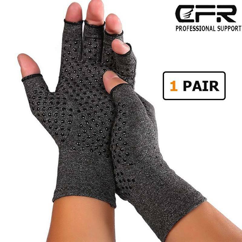 Copper Compression Gloves Carpal Tunnel Arthritis Therapeutic Brace Pain Relief