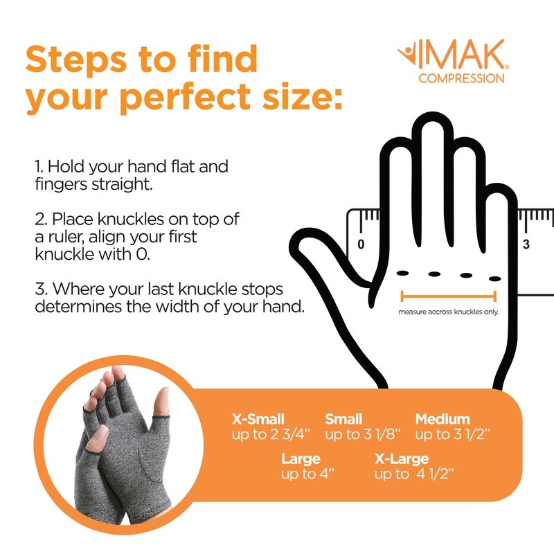 IMAK Compression Arthritis Gloves Pain Relief Joint Support Open Finger Design