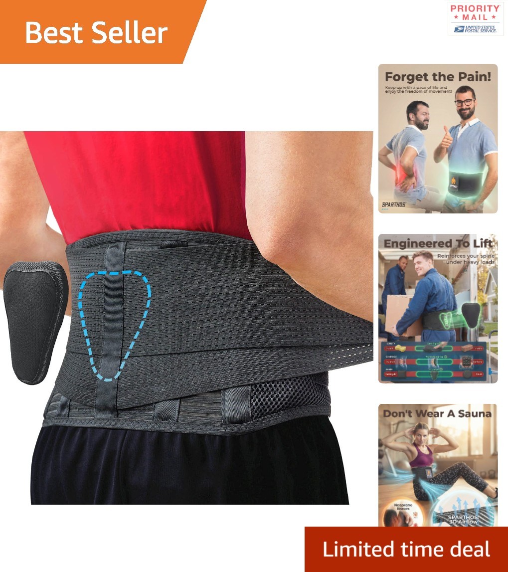 Breathable Back Brace for Sciatica Pain Support Adjustable Large Size 44-132 cm