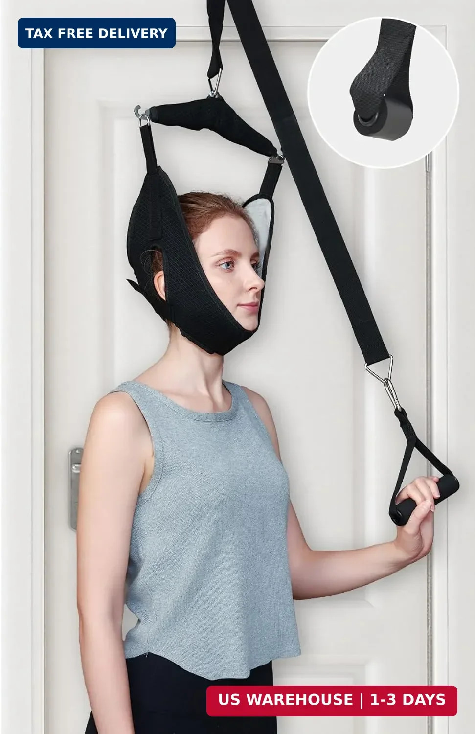 Cervical Neck Traction Device Over the Door – Hanging Neck Stretcher for Cervica