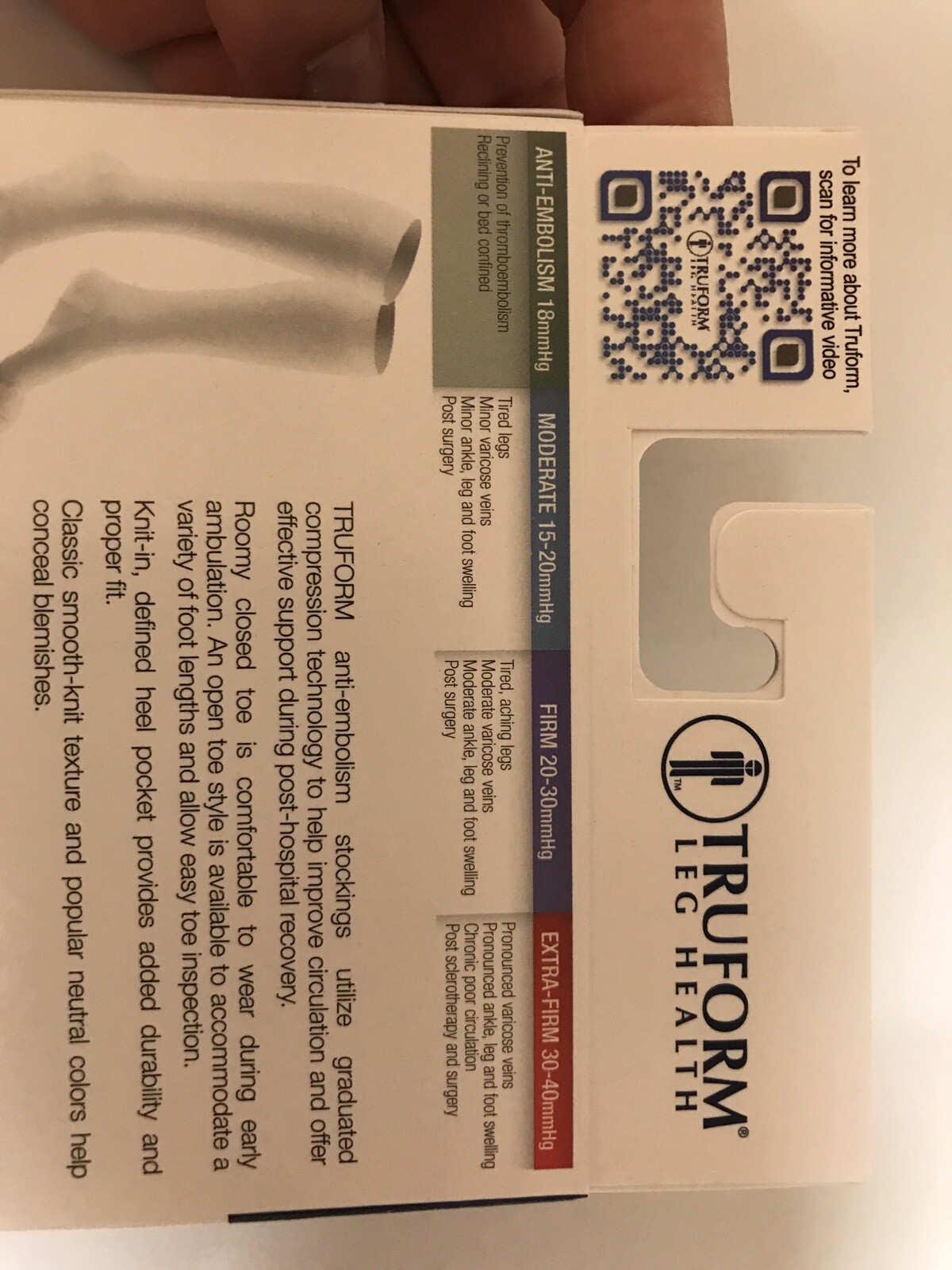 Truform Below Knee Compression Stockings 18* Medium White