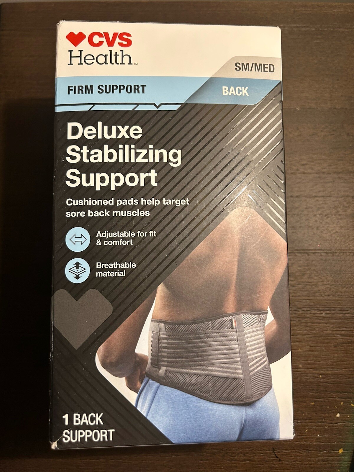 New! CVS Health Deluxe Stabilizing Back Support SM/Med