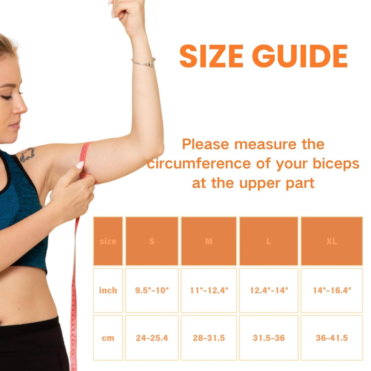 Bicep Compression Sleeve 1 Pair,Copper Upper Arm Compression Sleeve,Bicep Ten…