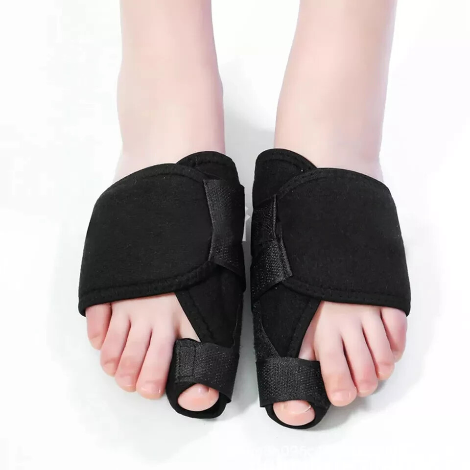 Toe Separators, Foot Toe Splint For Big Toe (1 Pair, Black)