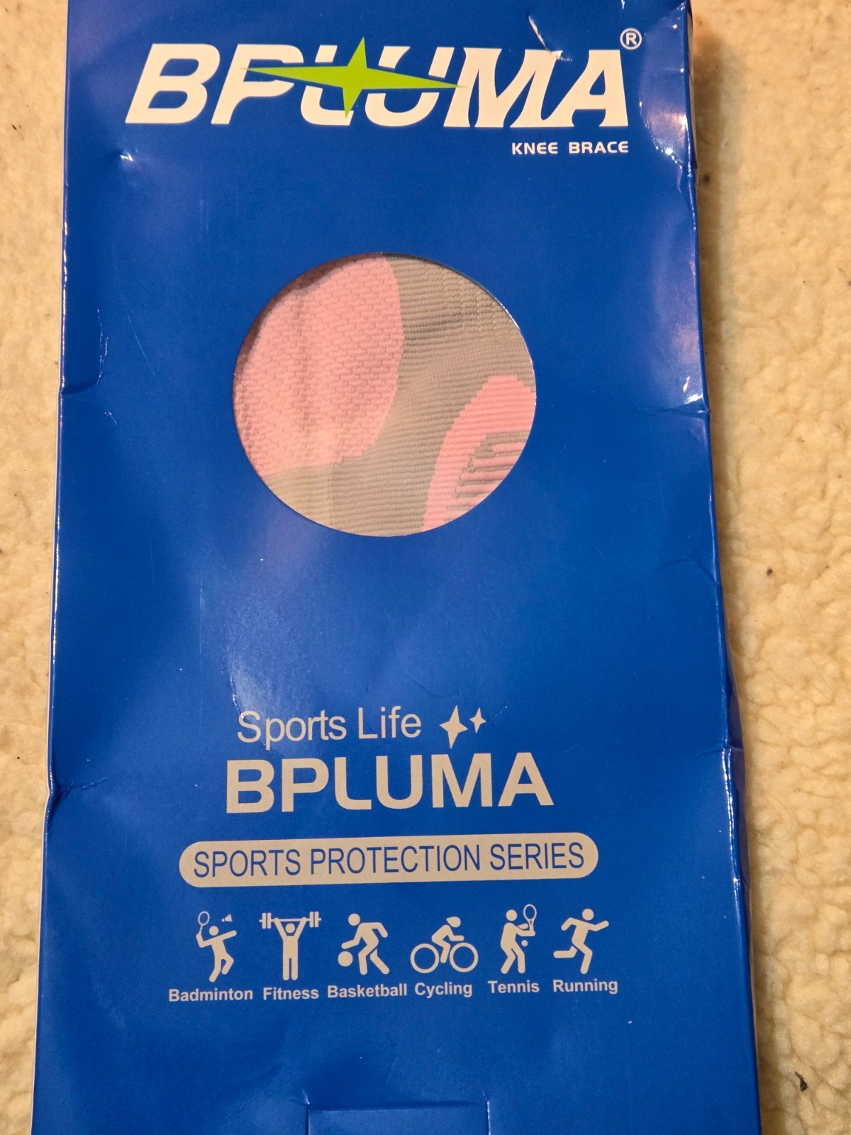 New BPLUMA Knee Brace Compression Sleeve Patella Pad Bilateral Small Pink & Gray