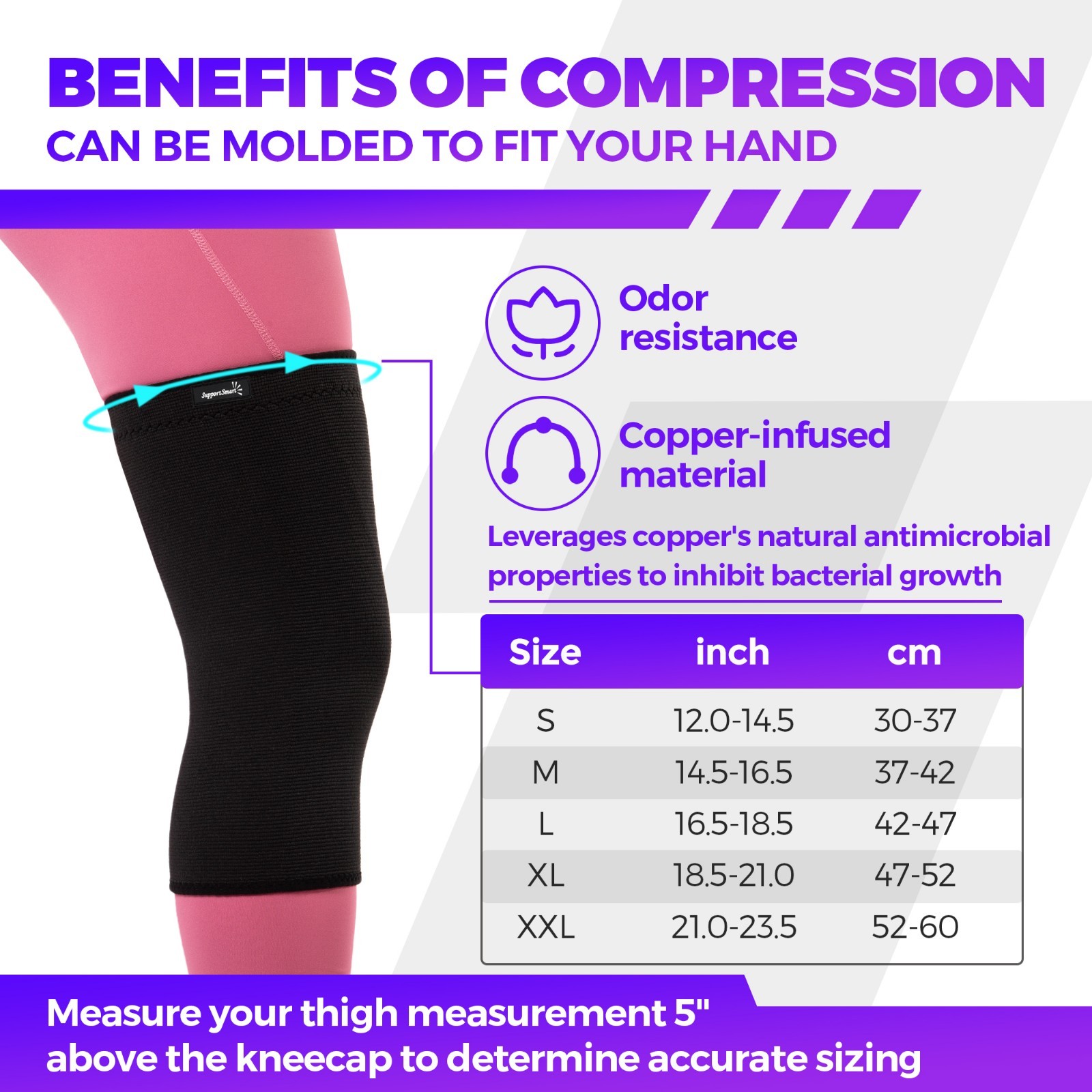 Smart Compression Knee Sleeve for Women Men, Lightweight & Easy Knit Knee Brace