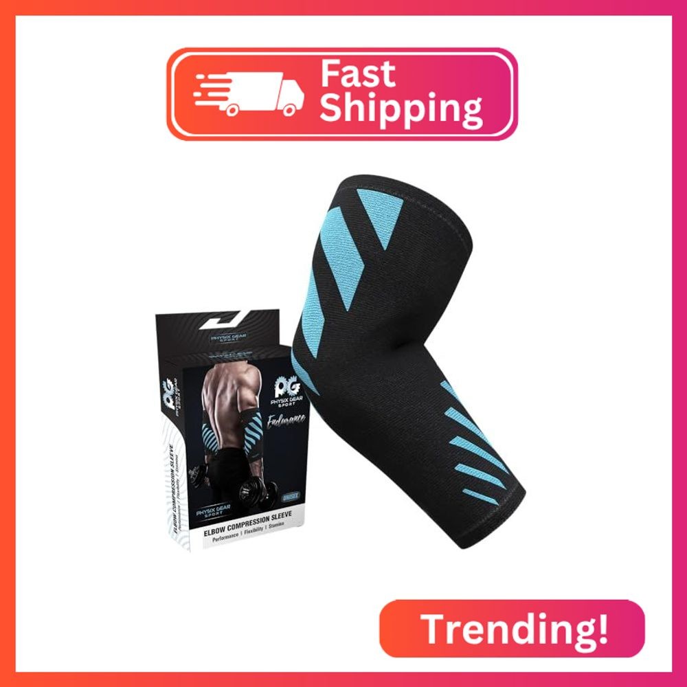 Physix Gear Workout Elbow Sleeves – Elbow Sleeves Compression for Weightlifting,