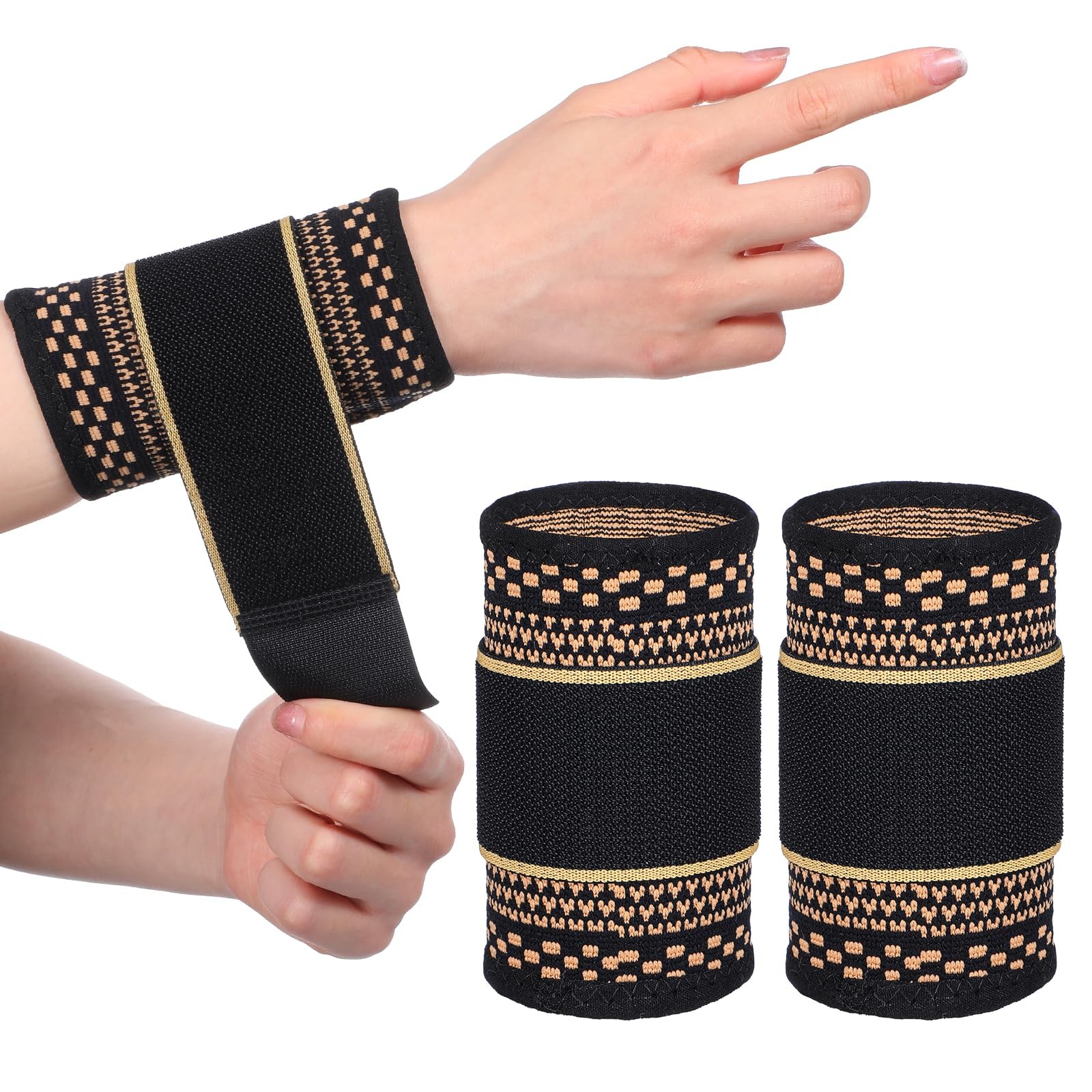 2 Pcs Wrist Compression Sleeve, Compression Wrist Sleeve Copper Wrists Sleeve…