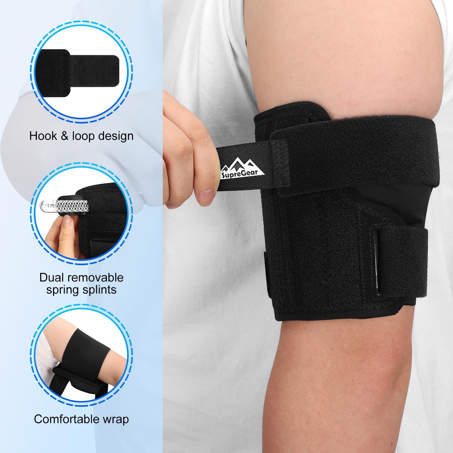 supregear Bicep Tendonitis Brace Compression Sleeve Support, Comfortable Uppe…