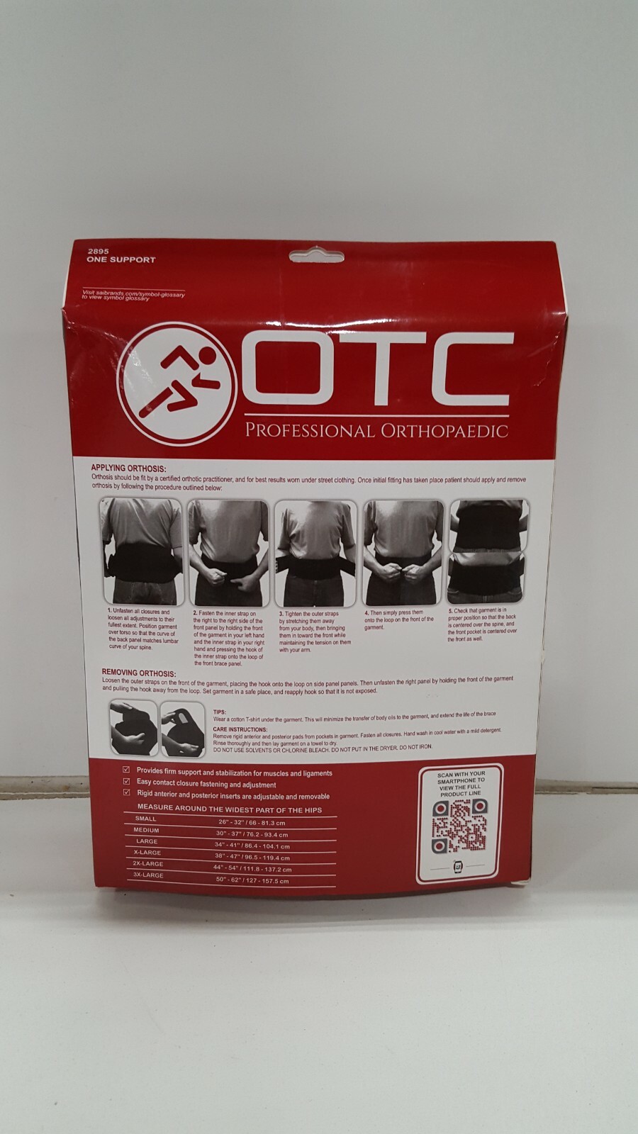 Otc LumboTek Lumbosacral Support with 9 inch Back Inserts