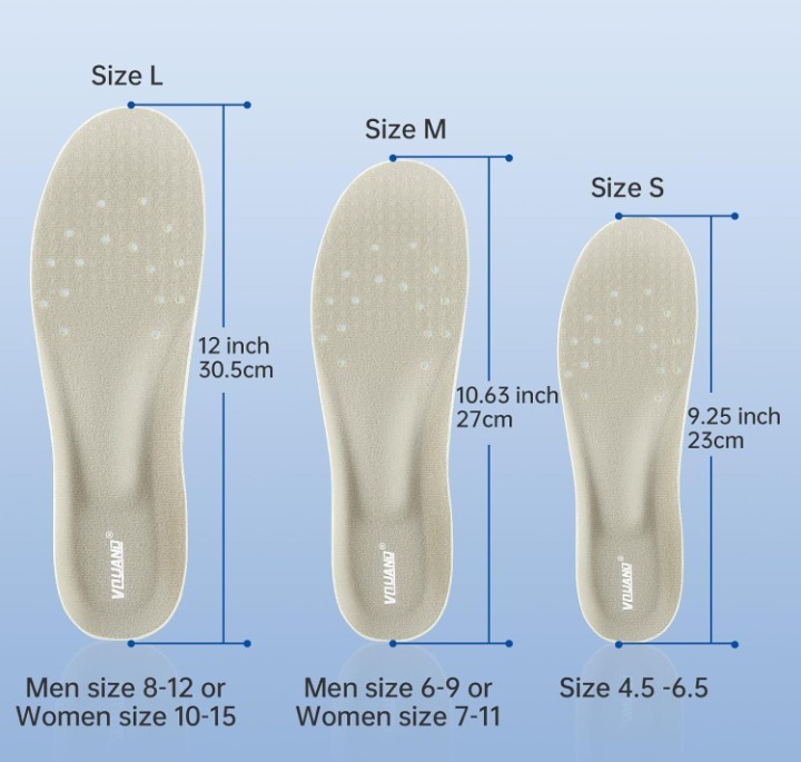 Shoe Insoles, Memory Foam 2 Pack Size Large Resizable Unisex Shock Absorption