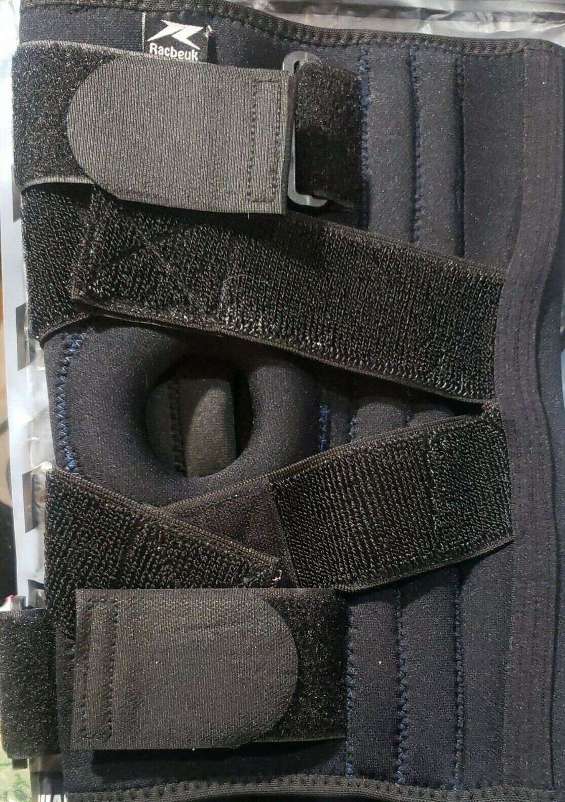 RACBEUK Large SPORTS KNEE SUPPORT Open PETELA Joint Stability Protection Blk NEW