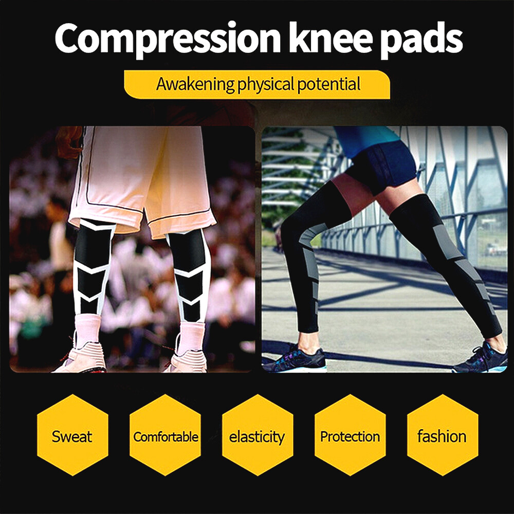 Full Leg Knee Support Compression Sleeve Brace Running Pain Relief Men Women US