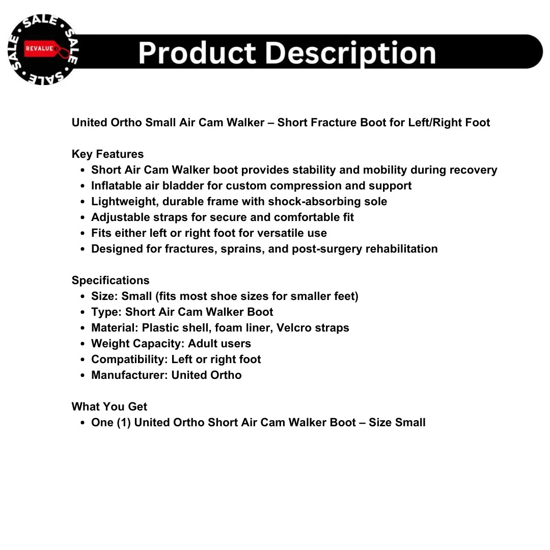 United Ortho Small Air Cam Walker Short Fracture Boot Left/Right Foot Fracture