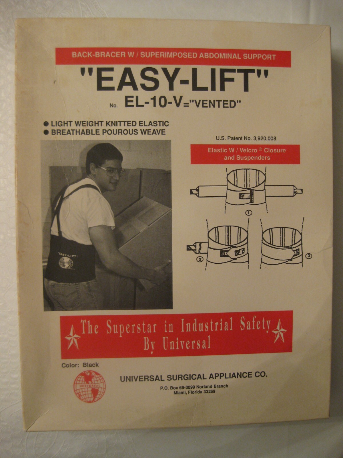 NWB UNIVERSAL SURGICAL APPLIANCE CO. “EASY-LIFT” EL-10-V ‘VENTED’ SIZE XXL BELT