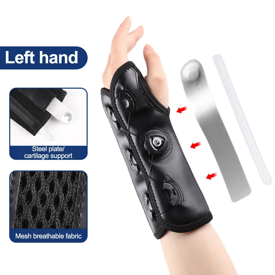 GOBYGO 1Pcs Knob Wrist Guard Removable Steel Plate Tendon Sheath Comfort Wrist B