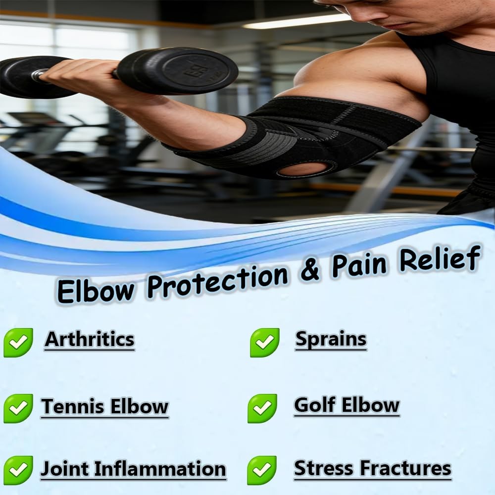 Plus Size Arm Brace Tennis Elbow Stabilizer Relieving Tendonitis Arthritis