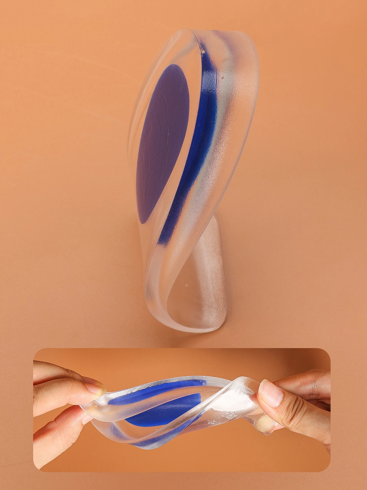 Silicone insole heel pad for male and female bone spurs to protect the heel, rel