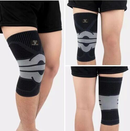 Knee Brace Compression Sleeve Support Sports Recovery ACL LCL MCL Black/Grey M