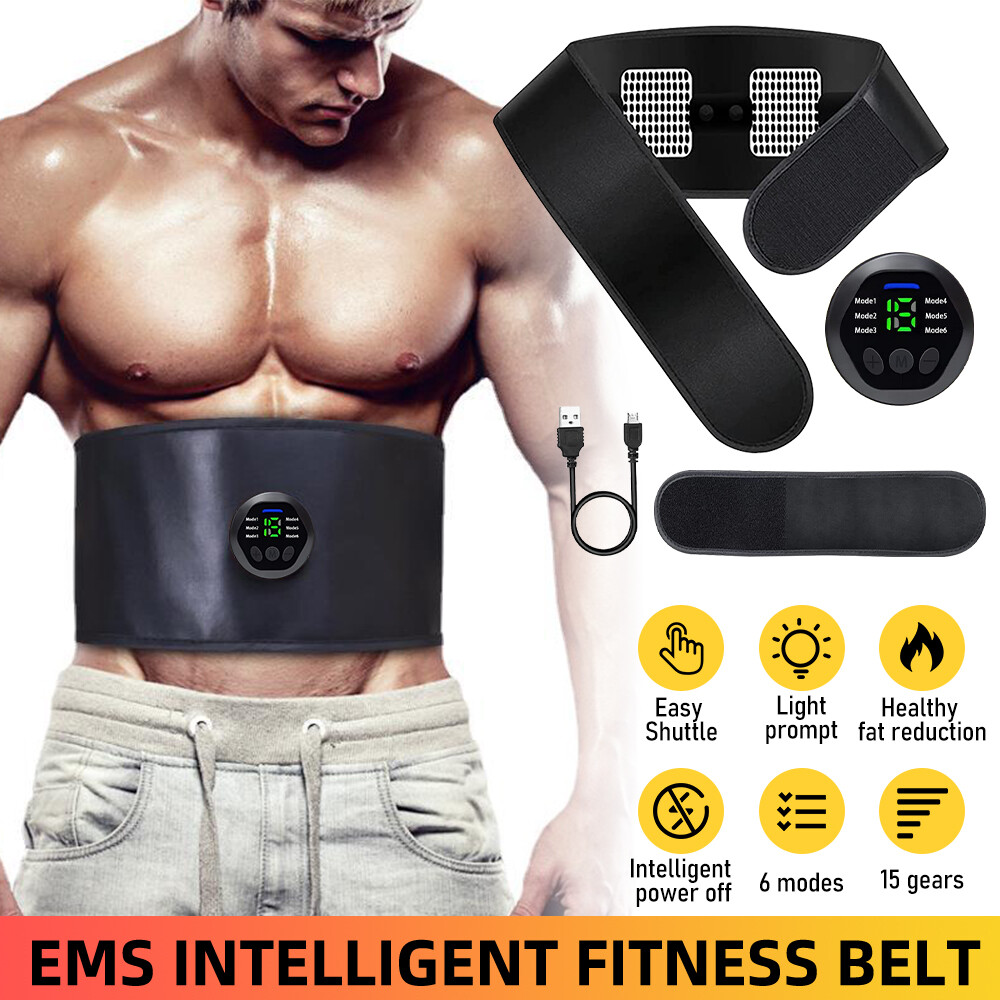 EMS Abdominal Toning Trainer Belt ABS Stimulator Home Fitness Workout Equipment