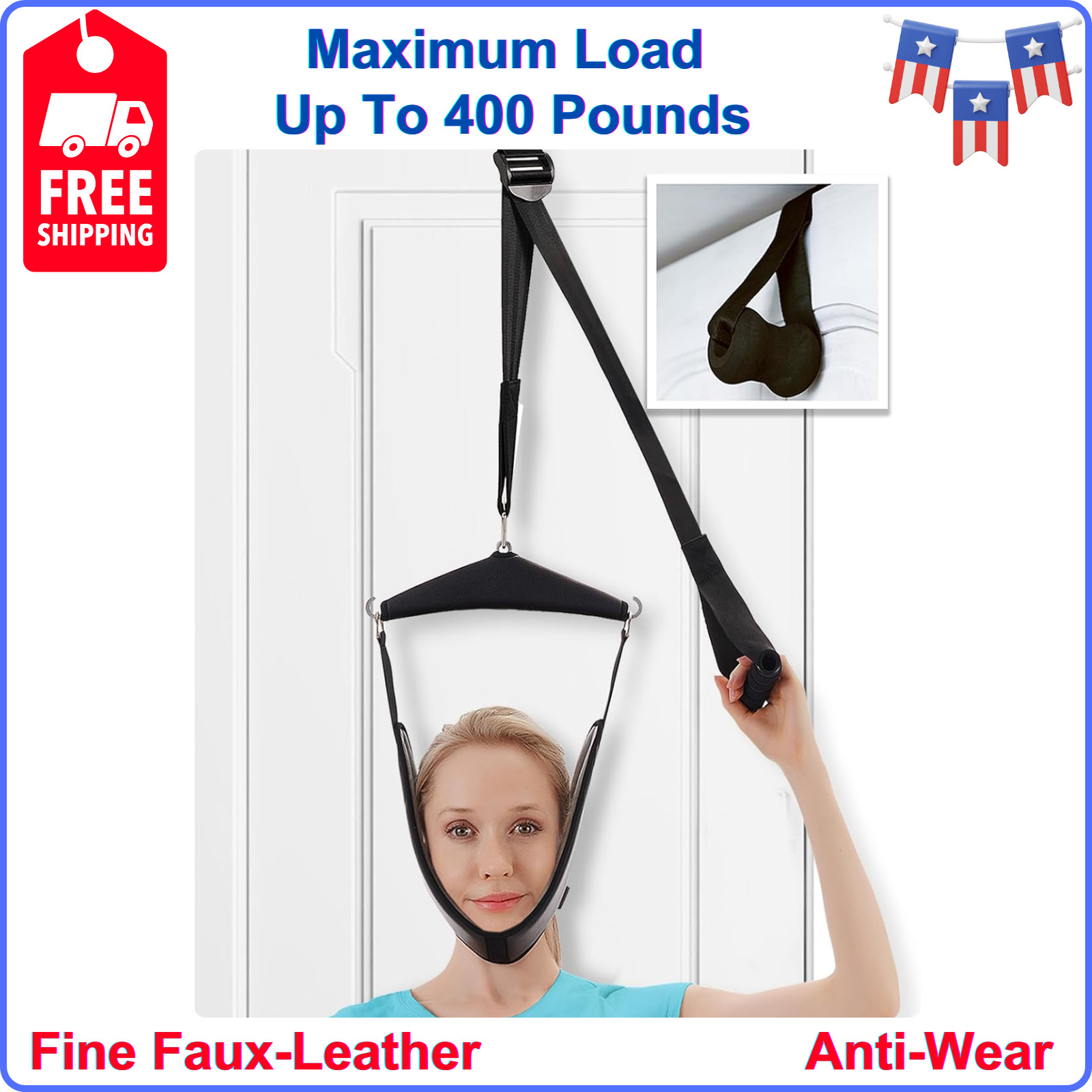 Over The Door Cervical Neck Traction Unit Kit Home Head Brace Professional Grade