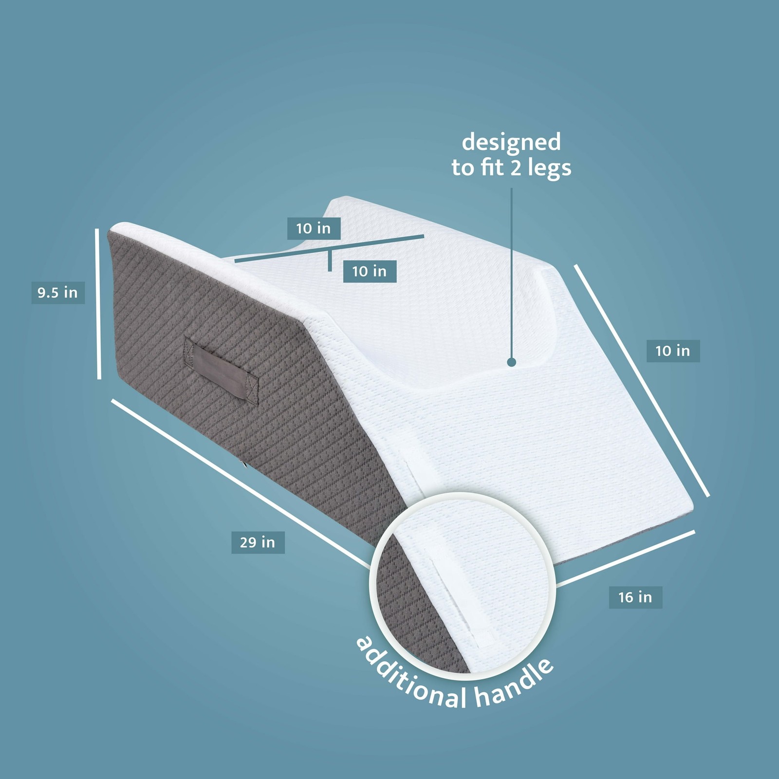 Leg Elevation Pillow Double Leg Wedge for Post-Surgery Support