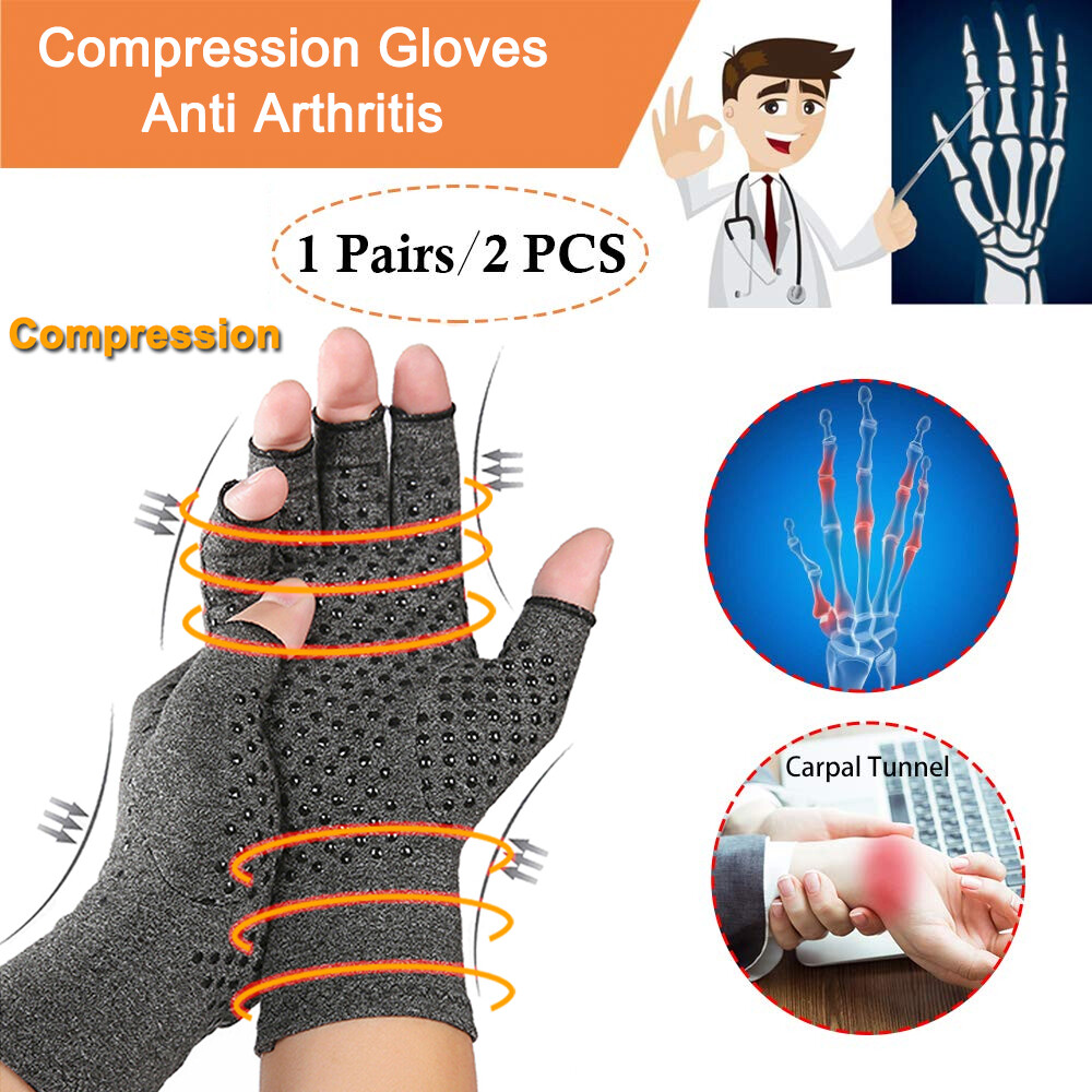 Medical Arthritis Gloves Compression Copper Pain Relief Hand Wrist Support Brace